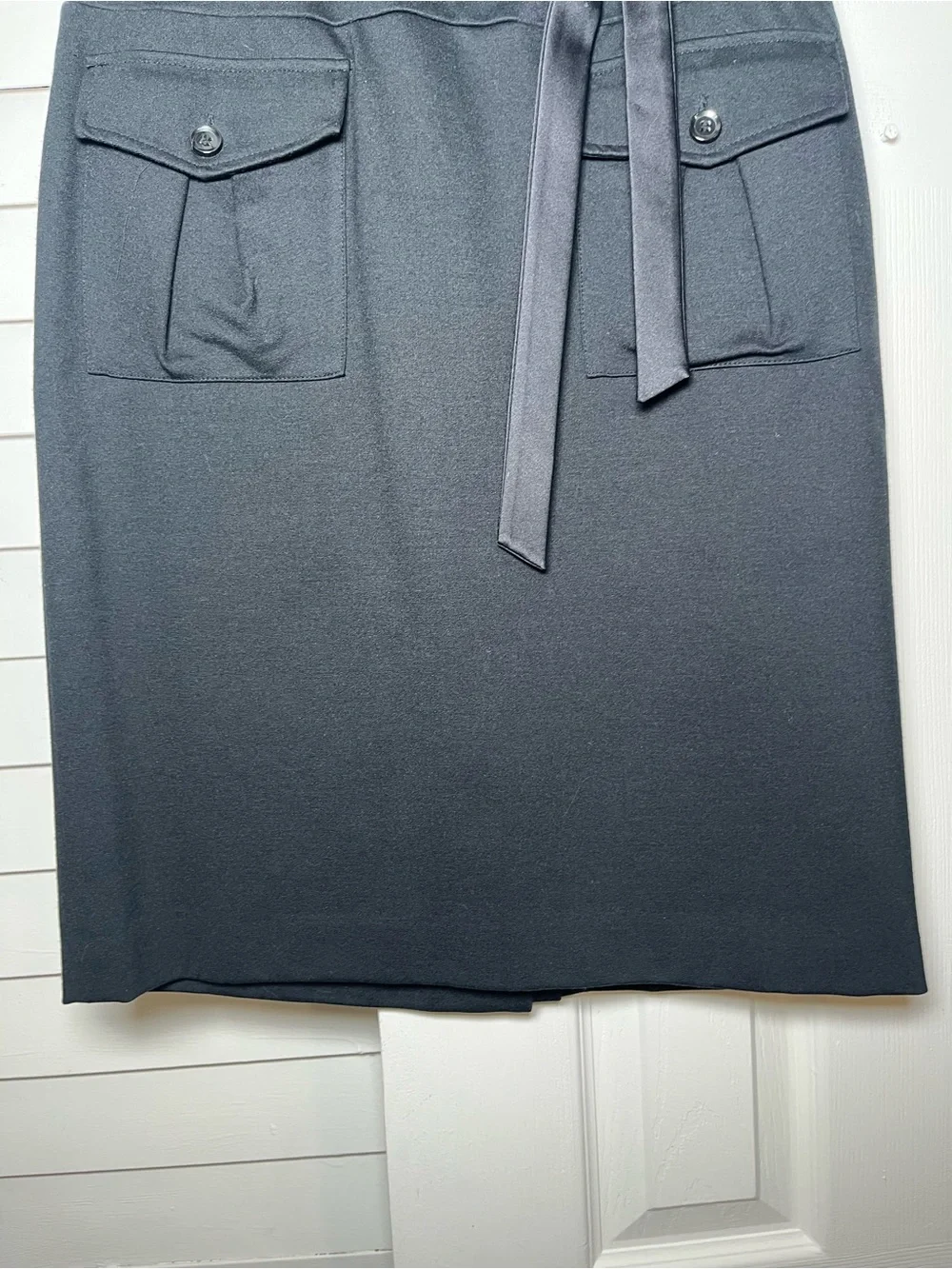 INC International Concepts Black Cargo Pencil Skirt with Tie Waist - Size 6